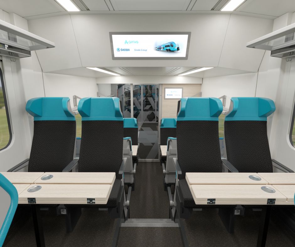 Tyrkysová s fialovou linkou a velkým X, to jsou naše vlaky z Prahy na západ Čech