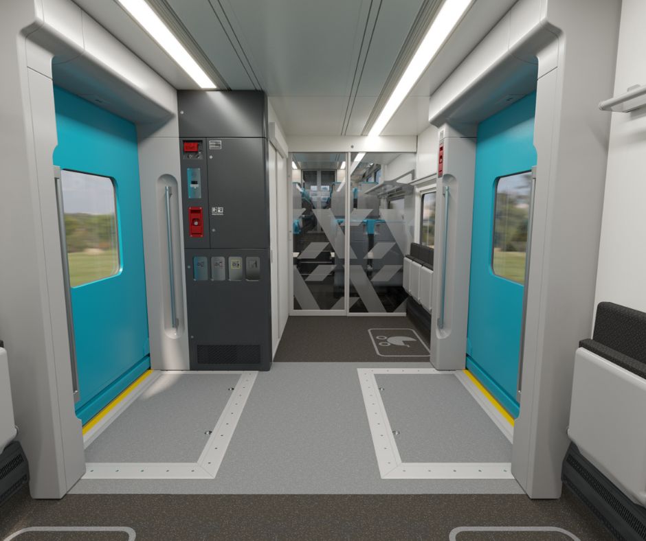 Tyrkysová s fialovou linkou a velkým X, to jsou naše vlaky z Prahy na západ Čech