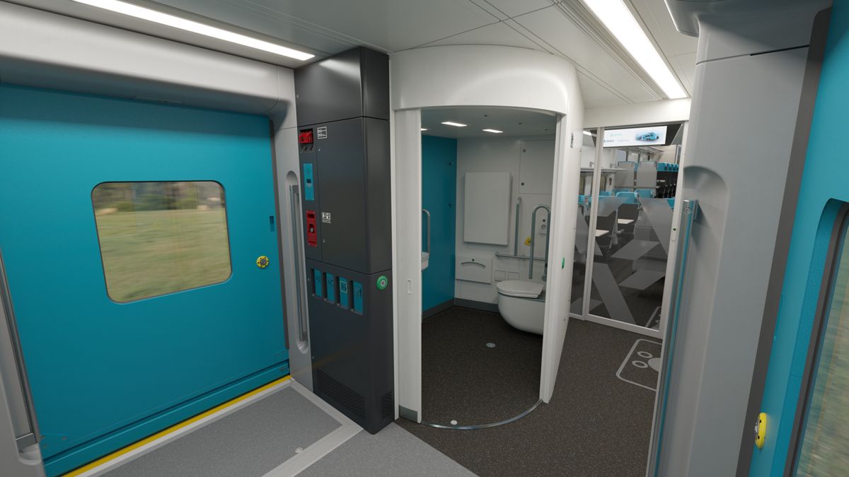 Tyrkysová s fialovou linkou a velkým X, to jsou naše vlaky z Prahy na západ Čech