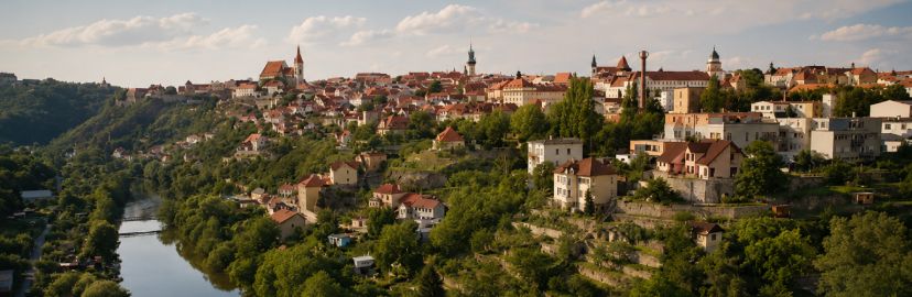 Nejlepší výhled na Znojmo je z okna našeho vlaku, na vyhlídku jezdíme zdarma